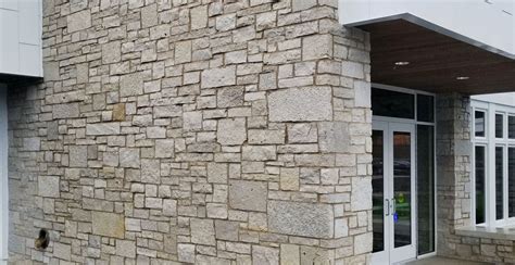 Full Veneer Exterior Stone Facade Fond Du Lac Kensington Blend Masonry