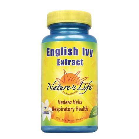 Natures Life English Ivy Extract Helps Support Respiratory And Bronchial Health 136mg Of