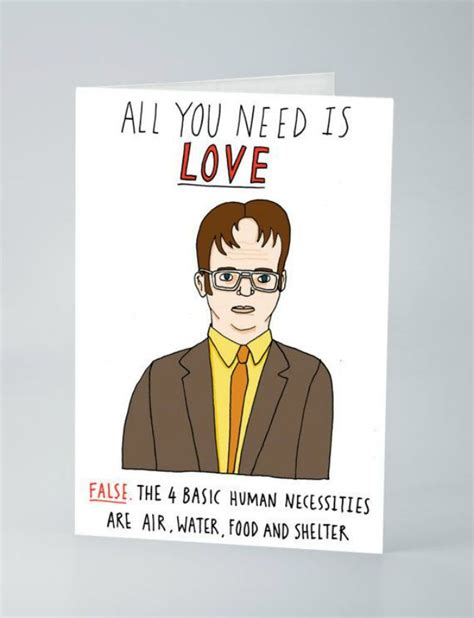 Michael Scott Quote The Office Valentine Anniversary Love Card Paper