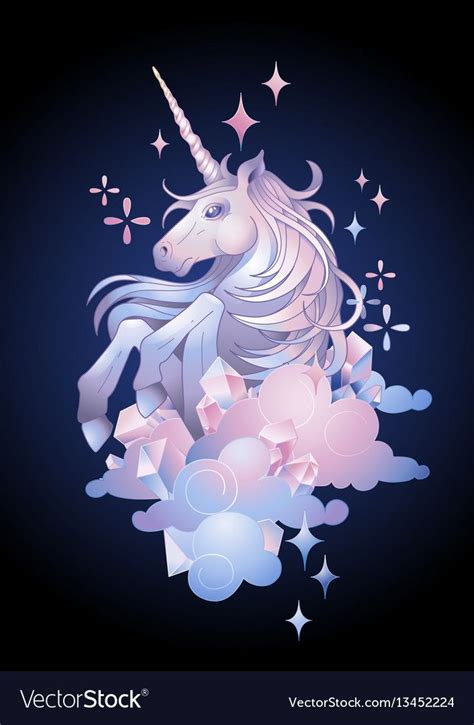 Cute Graphic Unicorn Vector Image On Unicorns Vector Fantasy Art
