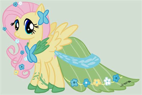 Fluttershy In Gala Dress By Mistletoe Pony On Deviantart