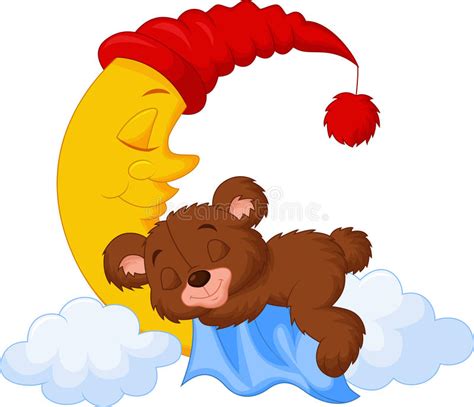 Disney babies clip art 4. The Teddy Bear Sleep On The Moon Stock Vector ...