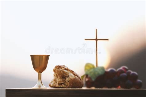 The Bread And Wine Of Communion The Chalice And The Cross Of Jesus
