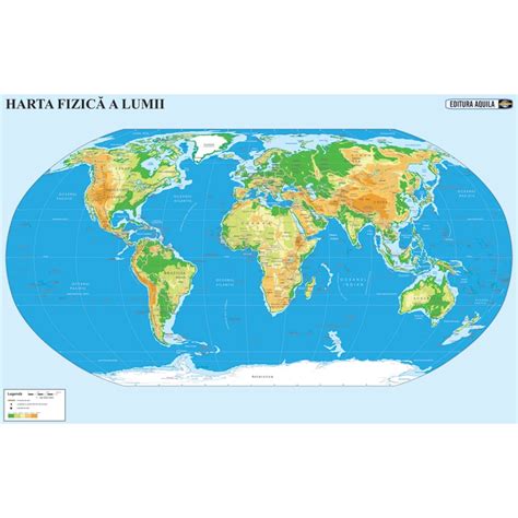 Harta Lumii 50x70 Fizico Geograficapolitica Emagro
