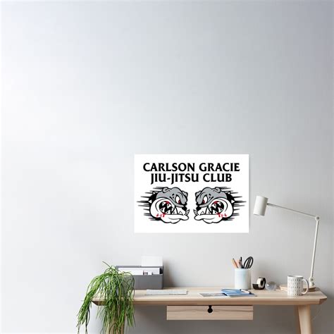 Bulldog Carlson Gracie Logo Jiu Jiusu Club Poster By Mlqqvexb Redbubble