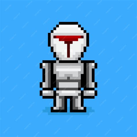 Premium Vector Pixel Art Robot Character