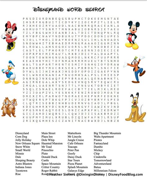 Disney Printable Word Search