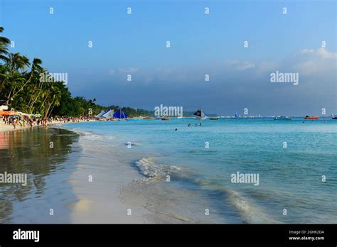 The Pristine White Sand Beach On Boracay Island Aklan Province The
