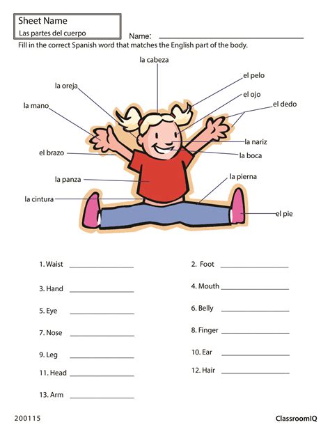 spanish worksheets for 5th graders