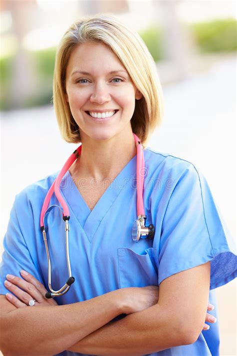 Outdoor Portrait Of Female Nurse Royalty Free Stock Images Image