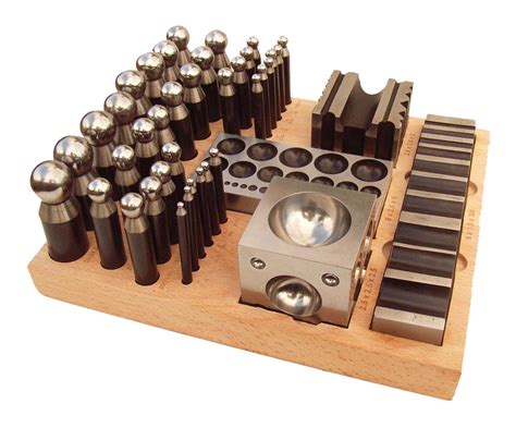 Super Deluxe Dapping Doming Punch Set In A Wooden Stand 40 Piece