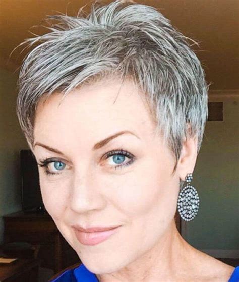 Short Haircuts For Gray Hair 2020 Cute Hairstyle Ideas For Long Face