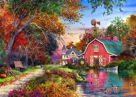 Autumn Barn Usa Painting By Mgl Meiklejohn Graphics Licensing Fine