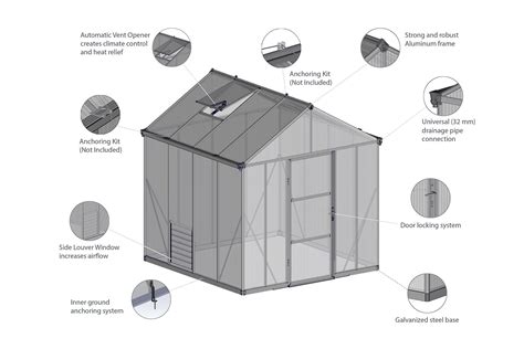 Maze Glory Premium Polycarbonate Greenhouse 8 X 8 Greenlife