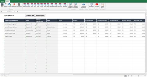 Planilha Controle De Benef Cios Rh Loja Pacote De Planilhas