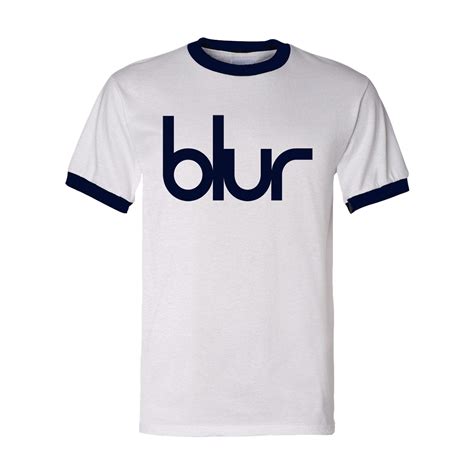 Blur Logo Ringer T Shirt White And Blue Blur Official Store