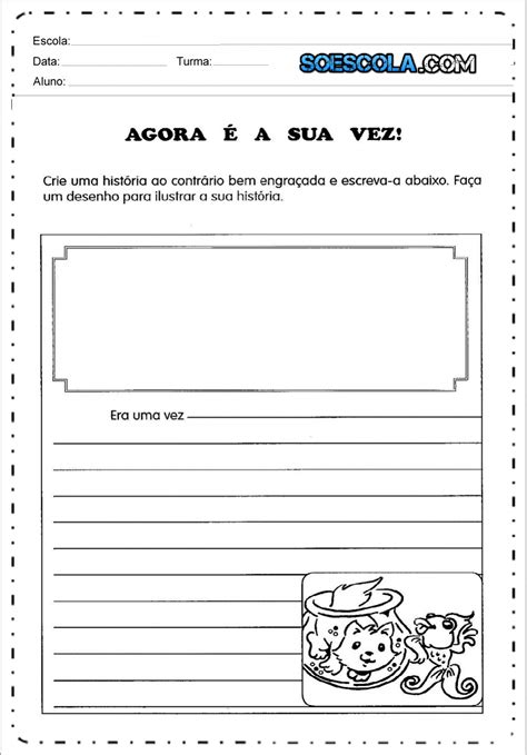 Atividades Para Produção De Texto Na Alfabetização Para Imprimir — SÓ