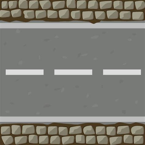 Seamless Pattern Of Cartoon Road Made Of Asphalt Textured Continuous