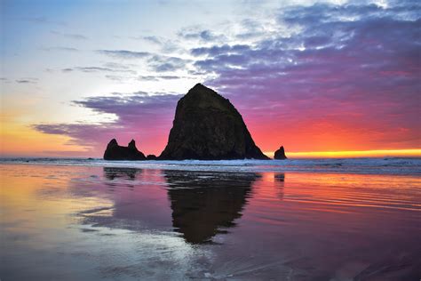 Cannon Beach Sunset 5k Wallpaper Hd Nature Wallpapers 4k Wallpapers Images Backgrounds Photos