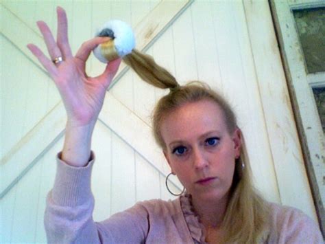 To get the sock bun curls, just do the same technique but make sure to spray your hair with product or water to make it damp, but not wet. Sock Bun Curls Tutorial