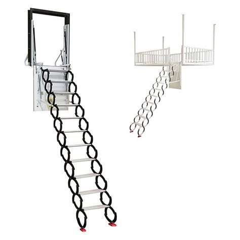 Black Attic Ladder Loft Wall Folding Stairs 918ft Side Mounted Pull