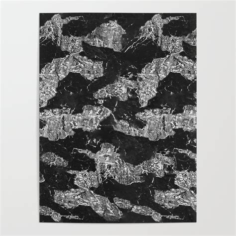 Black And White Camouflage Texture Print Poster By Dflc Prints Society6