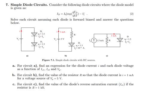 Solved 7 Simple Diode Circuits Consider The Following