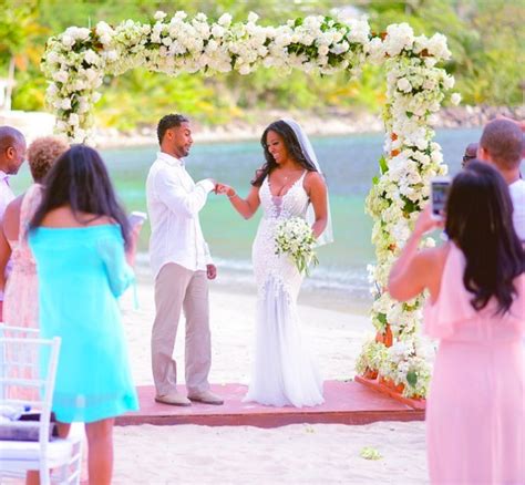 Details On Kenya Moores Wedding Dress And St Lucia Celebration Essence