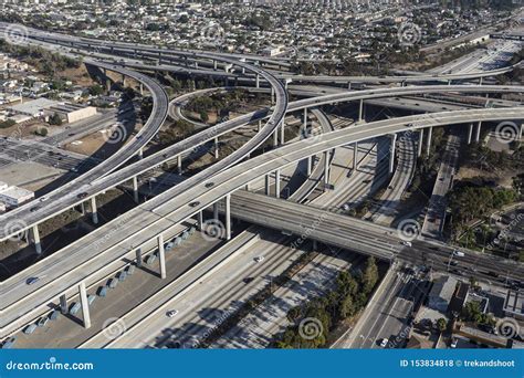Freeway Roads And Bridges Aerial Los Angeles Stock Photo Image Of