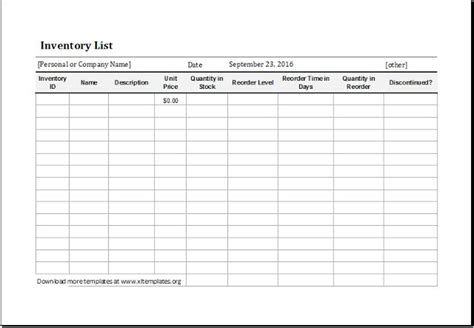 Restaurant Inventory Spreadsheet Template Free Excel Templates List