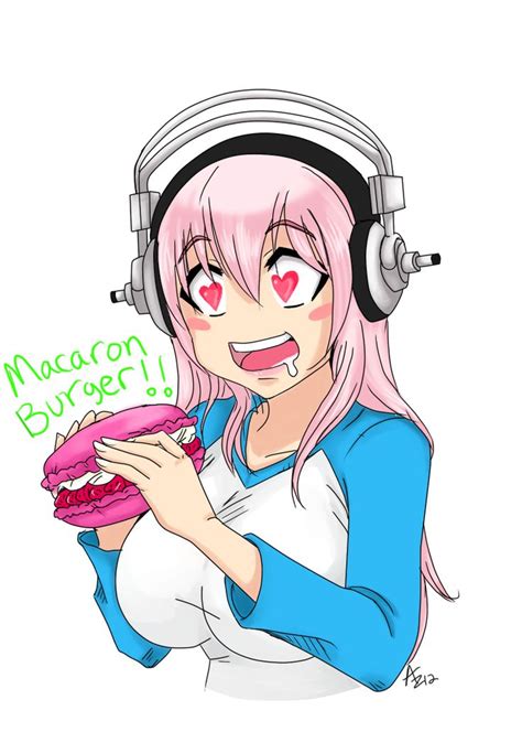Super Sonico Headphones Large Breasts Pink Hair Macaron Anime