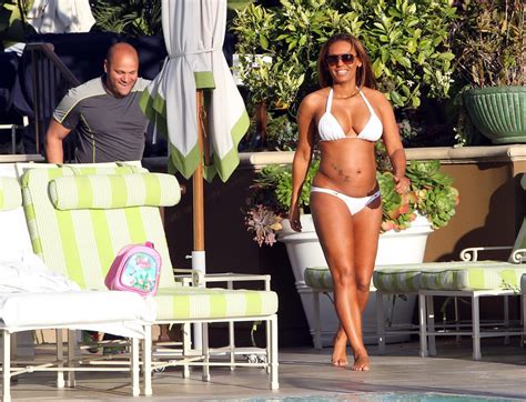 Melanie Brown Showing Off Her Big Booty Wearing Bikini Poolside In La