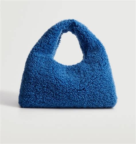 Textured Faux Shearling Bag Woman Mango Lithuania Bags Knitted