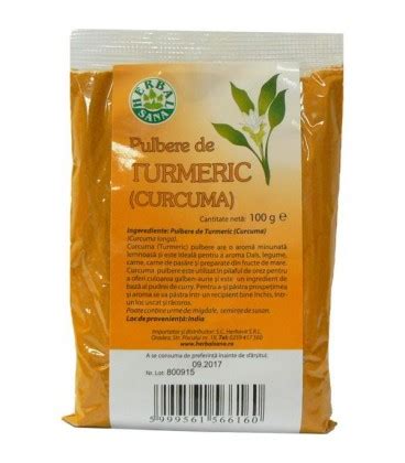 Pulbere De Turmeric Curcuma Grame Herbavit Mirodenii