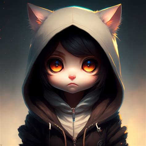 Fond Louse174 Anime Cat Girl Wearing Hoodie