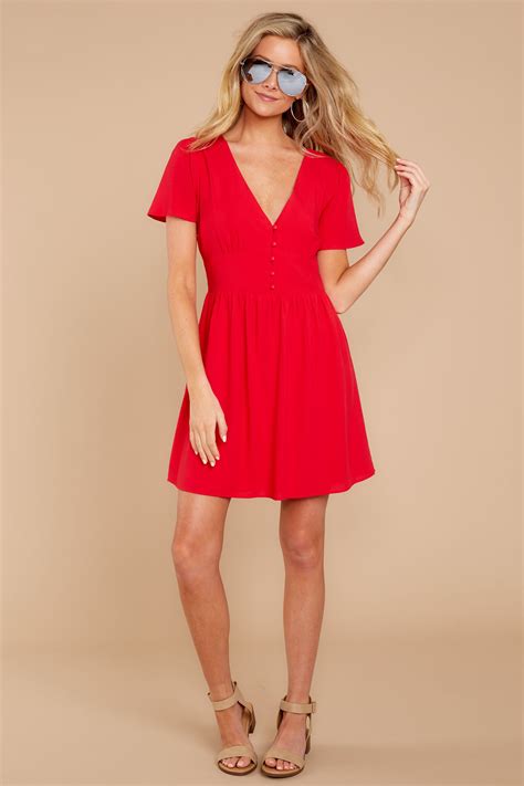 Flirty Red Dress Short Red Dress Dress 46 Red Dress Boutique Red Dress Short Red