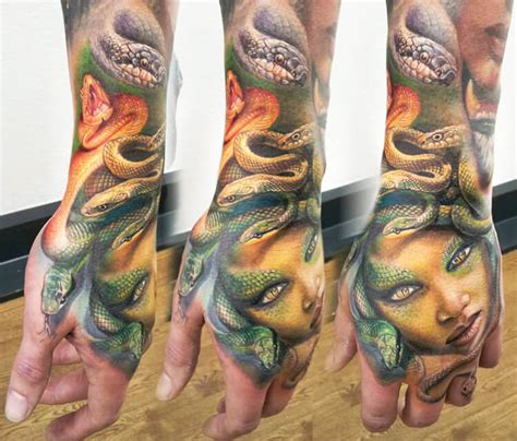 Maybe you would like to learn more about one of these? Medusa snake head tattoo by Led Coult | No. 1175