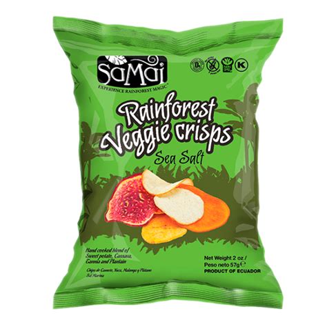 rainforest veggie crisps salted samai natural snacks