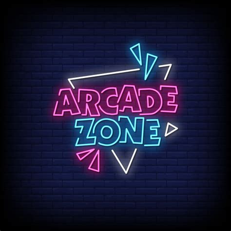 Arcade Zone Neon Signs Style Text Vector 2418312 Vector Art At Vecteezy