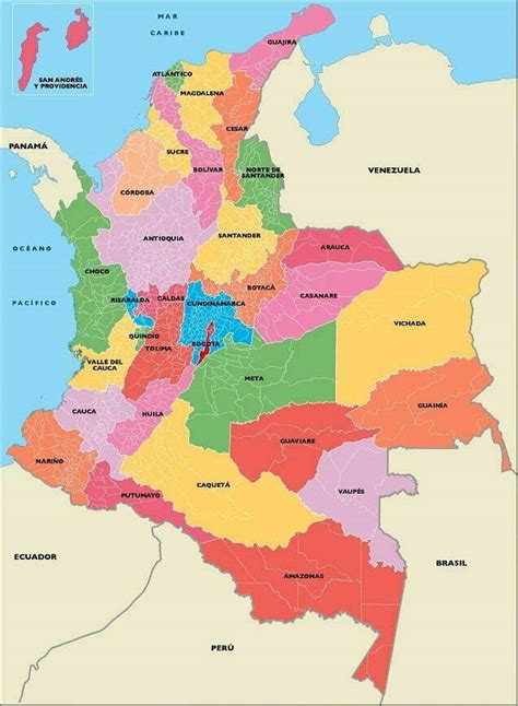 Departamentos Y Capitales De Colombia