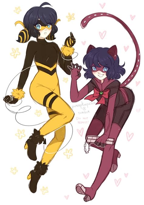 Queen Bee And Chat Noir Marinette Version On We Heart It Miraculous