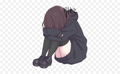 Anime Cute Sad Anime Girl Chibi Pnganime Girl Sitting Png Free