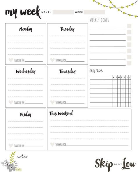 Printable Weekly Schedule Templates For Everyone To Utilize