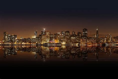 Hd Wallpaper Aerial View Of Buildings During Night Time Panoramic