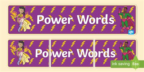 Power Words Display Banner Teacher Made Twinkl