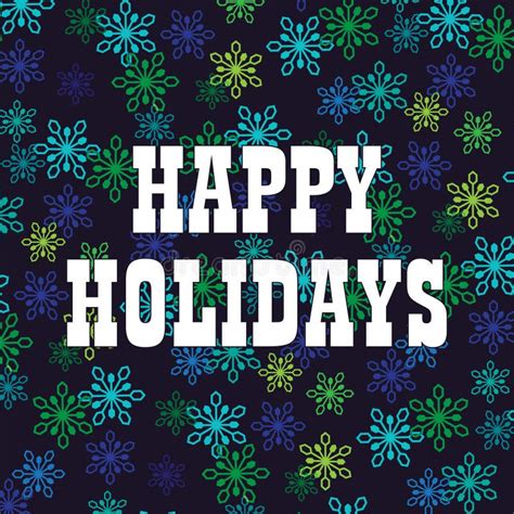 Happy Holidays On Overlapping Snowflake Pattern Stock Illustration