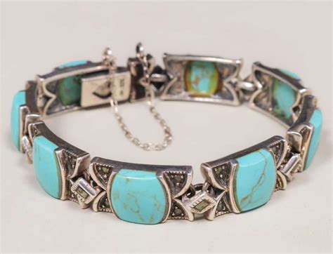Vintage Navajo Sterling Silver Turquoise Bracelet C S California