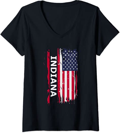 Womens State Of Indiana V Neck T Shirt Clothing