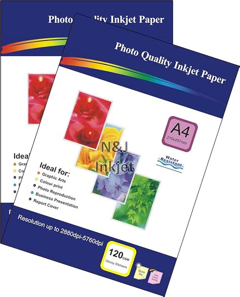 100 Sheets Of 120gsm A4 Single Sided Glossy Photo Paper For Inkjet
