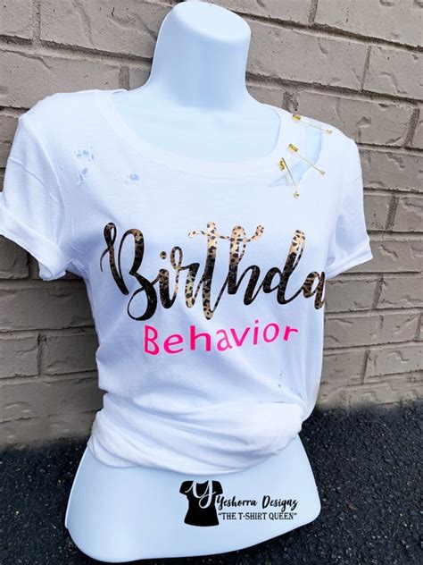 Birthday Shirts For Women Birthday Behavior Shirt Distressed Etsy